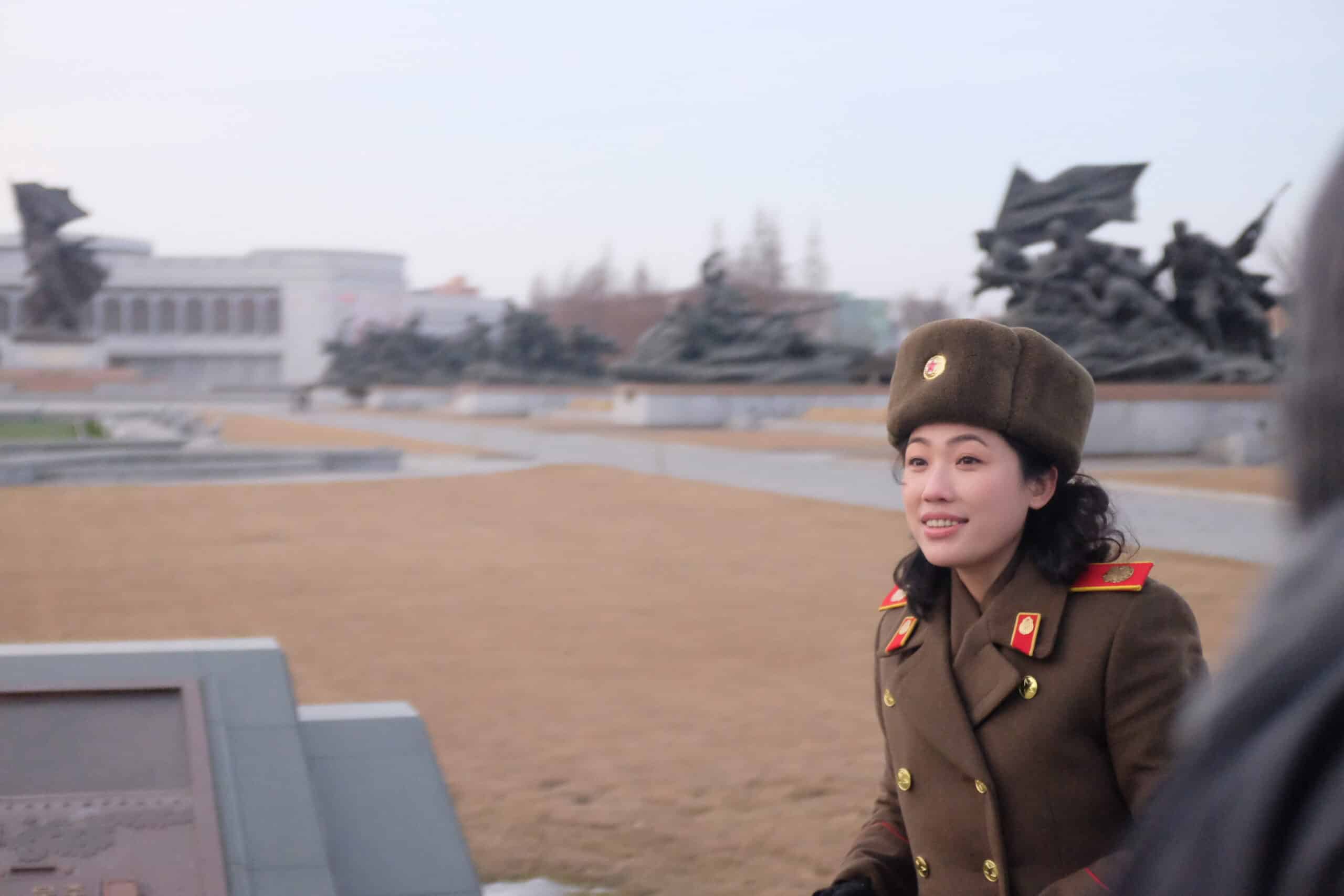 War museum guide in Pyongyang on a North Korea tour