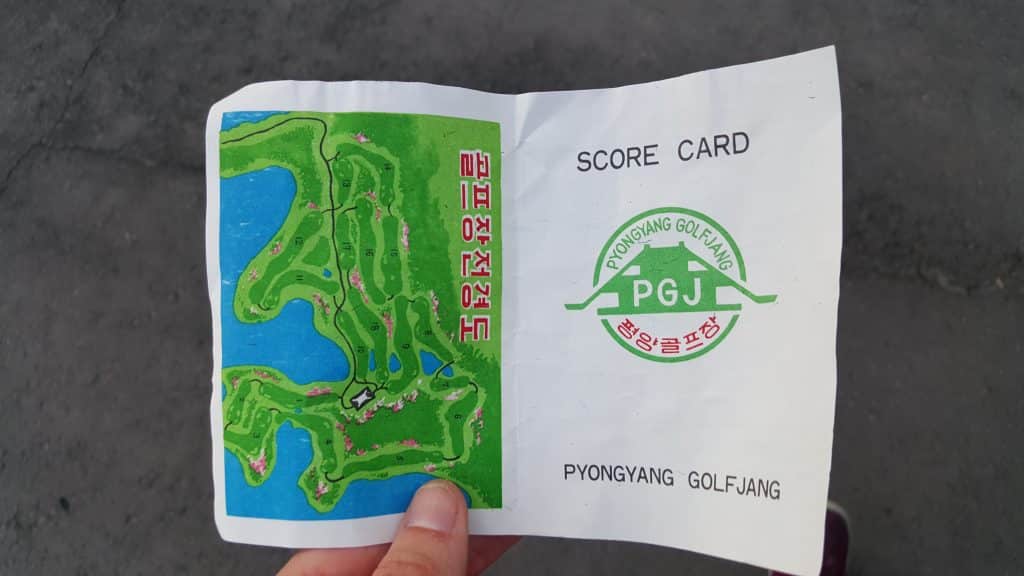 North Korea golf club score card