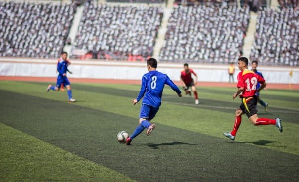 Playing football in north korea