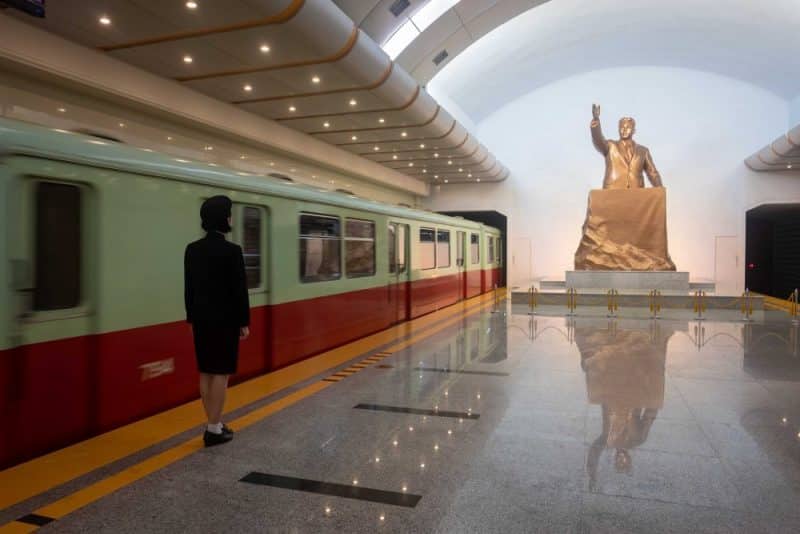 Renovated Kaeson metro station. Visit it on our Untouched North Korea tour