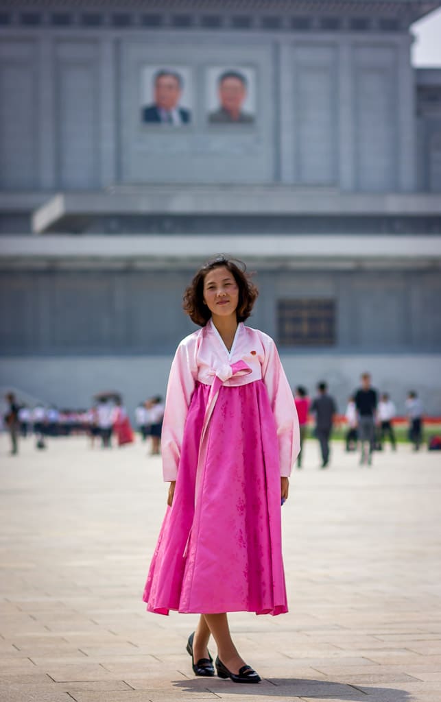 North Korean local guide at the Kumsusan Palace of the sun