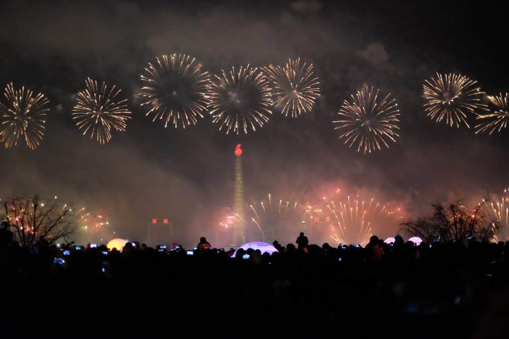 Firework display in Pyongyang, North Korea