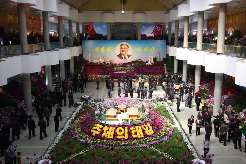 The Kim Il Sungia flower exhibition. Pyongyang on the day of the sun