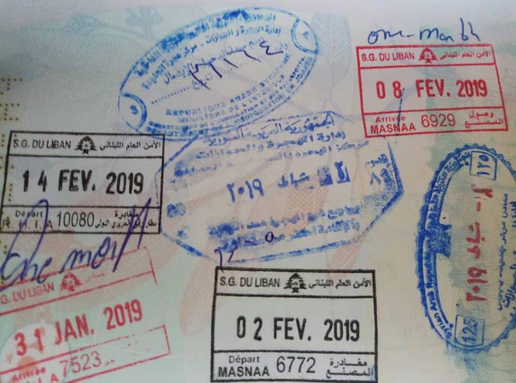 visa for syria stamp