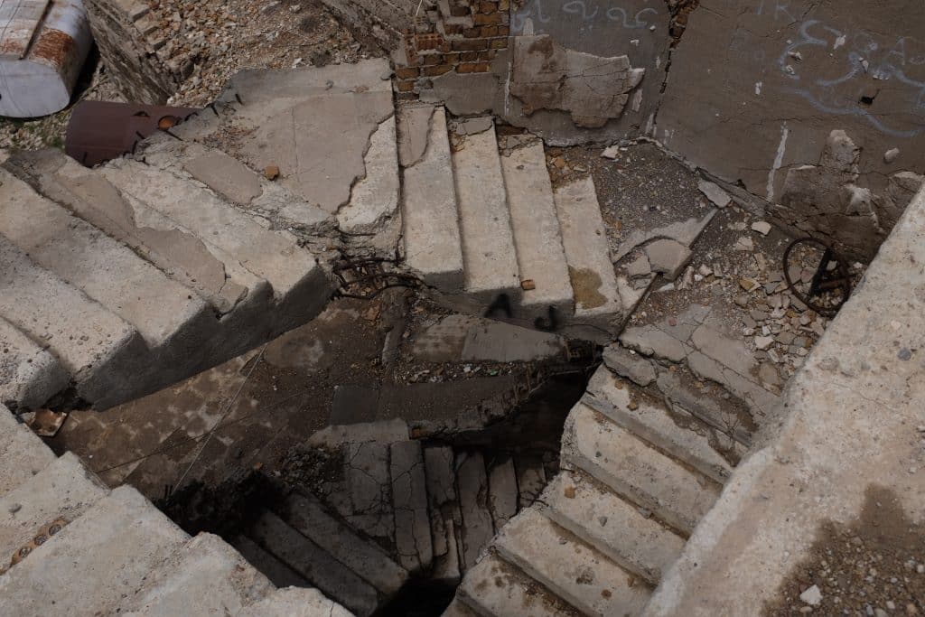 Looking down the staircase of Saddam's Palace in Kurdistan