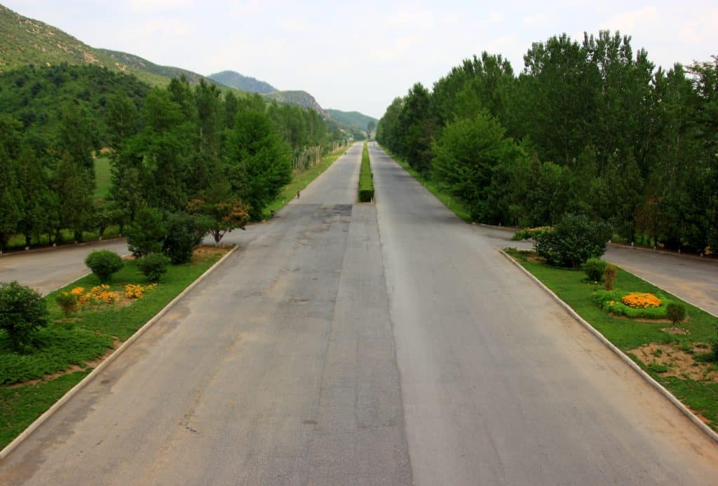 empty road to the North Korean DMZ