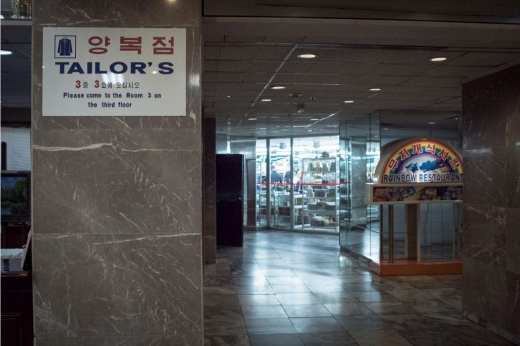 Yangakkdo hotel Tailors. The best place to get a north korean suit