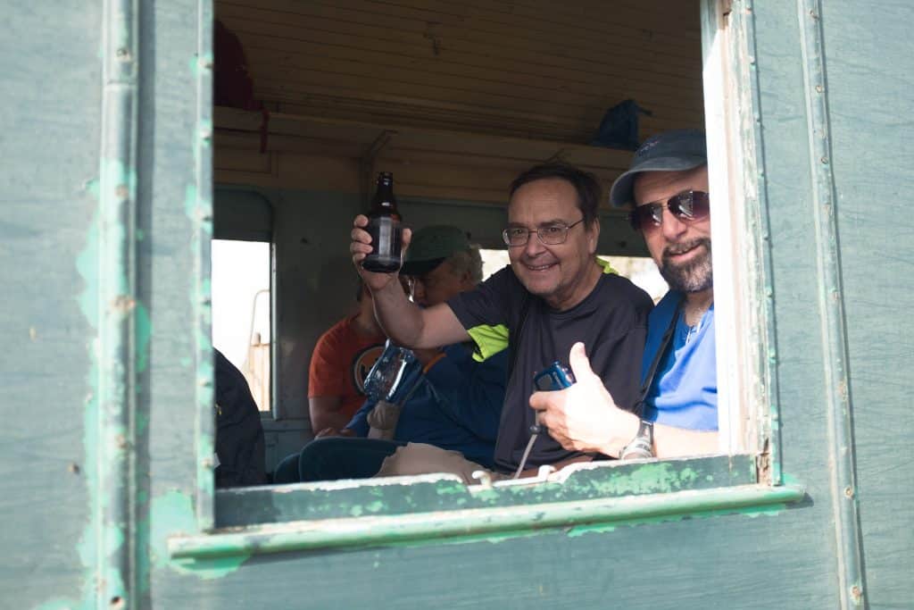 Eritrean steam train tourists