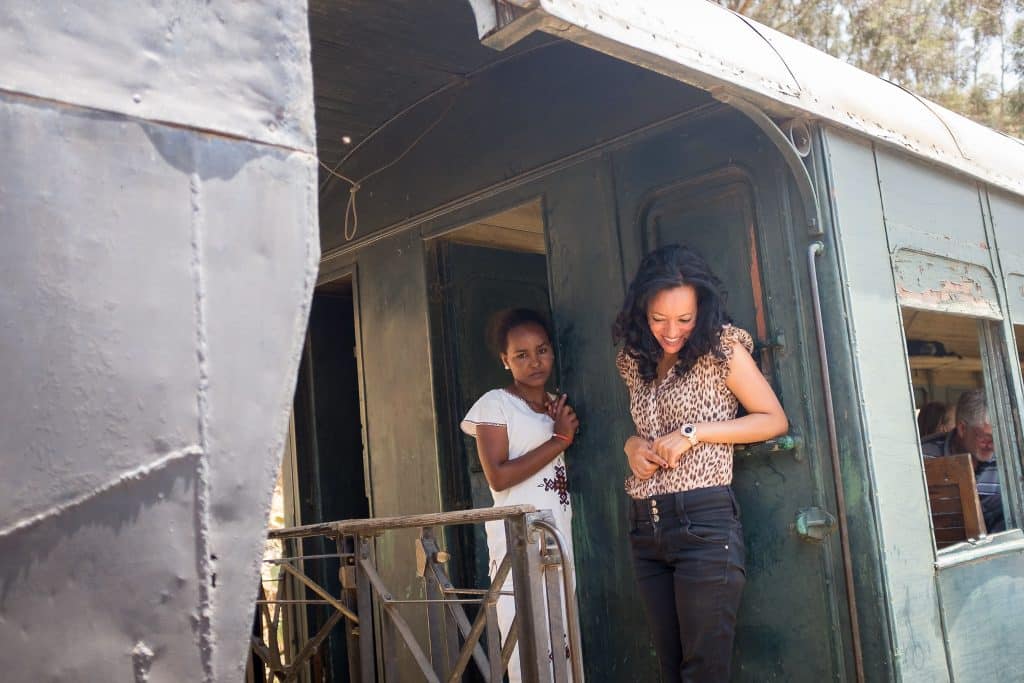 locala riding the Eritrean steam train