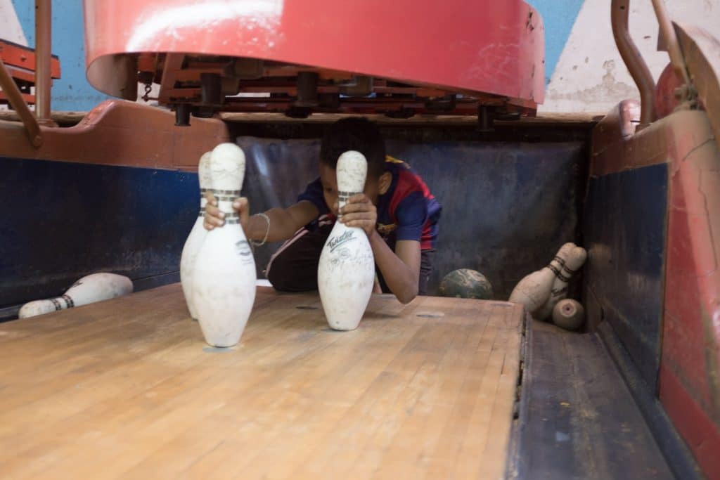 at the bowling alley in Asmara, Eritrea
