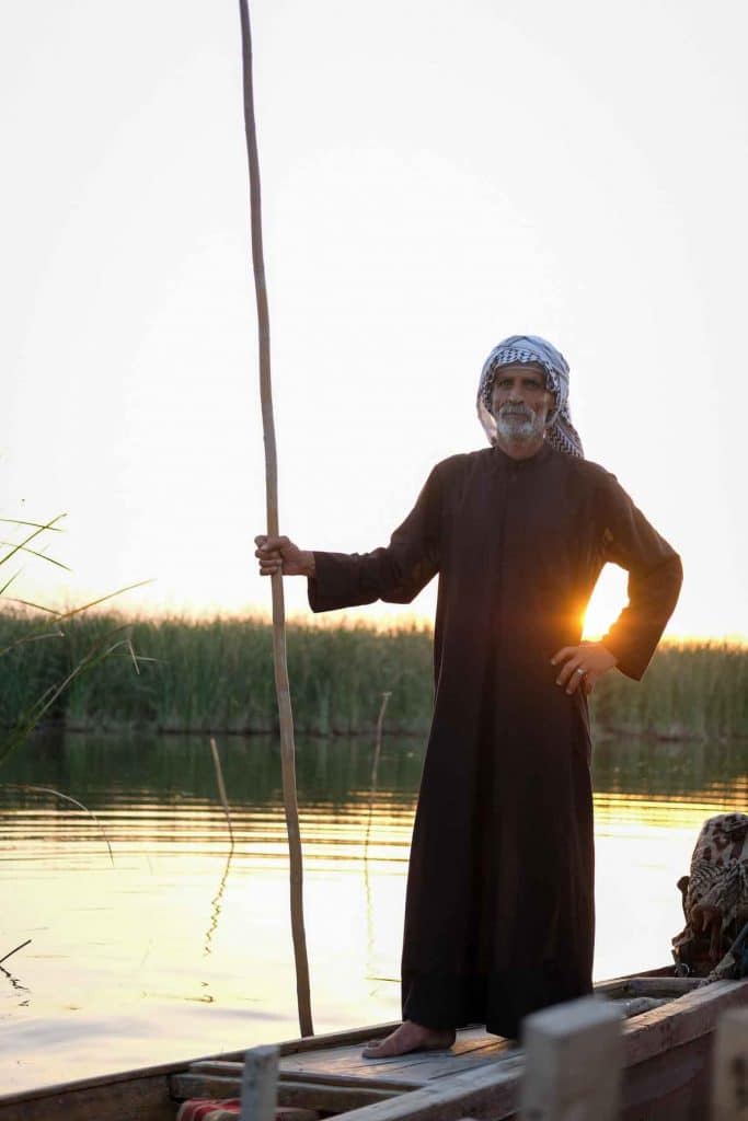 boatman in the Iraqi marshes