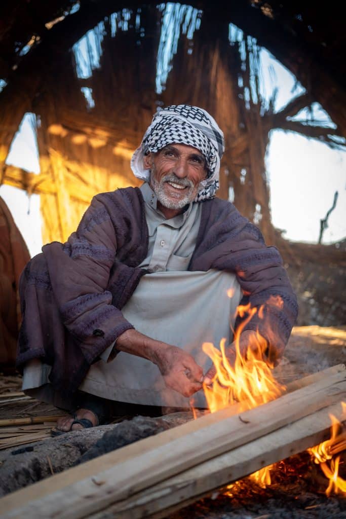 Abu Haider cooking breakfast