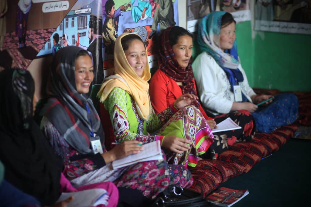 Afghan girls in class