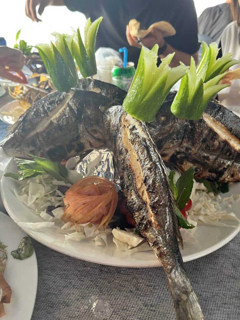 Fish dinner in Tartus, Syria